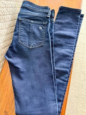 rag & bone Dark Blue Skinny Jeans with Back Pocket Logo